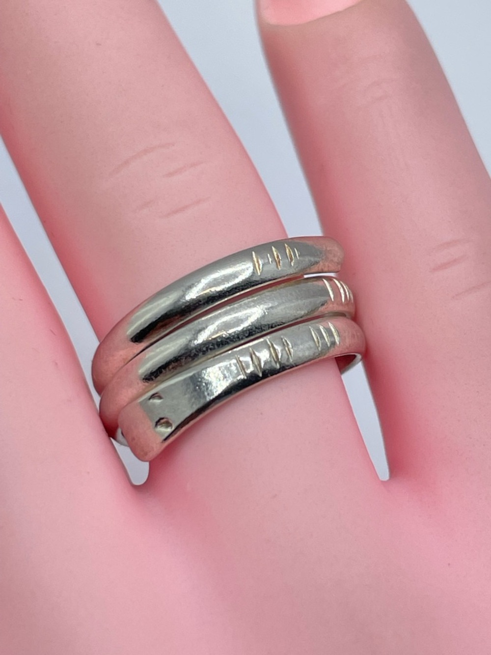 Vintage Mexico Silver Wrap Ring Southwestern Minimalist Band Modern